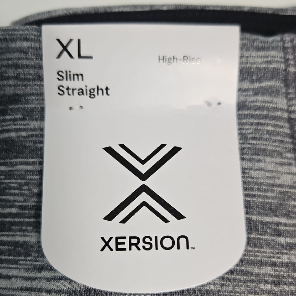 NWT Xersion Gray Fleece Lined Slim Straight High-Rise Leggings - Picture 2 of 9